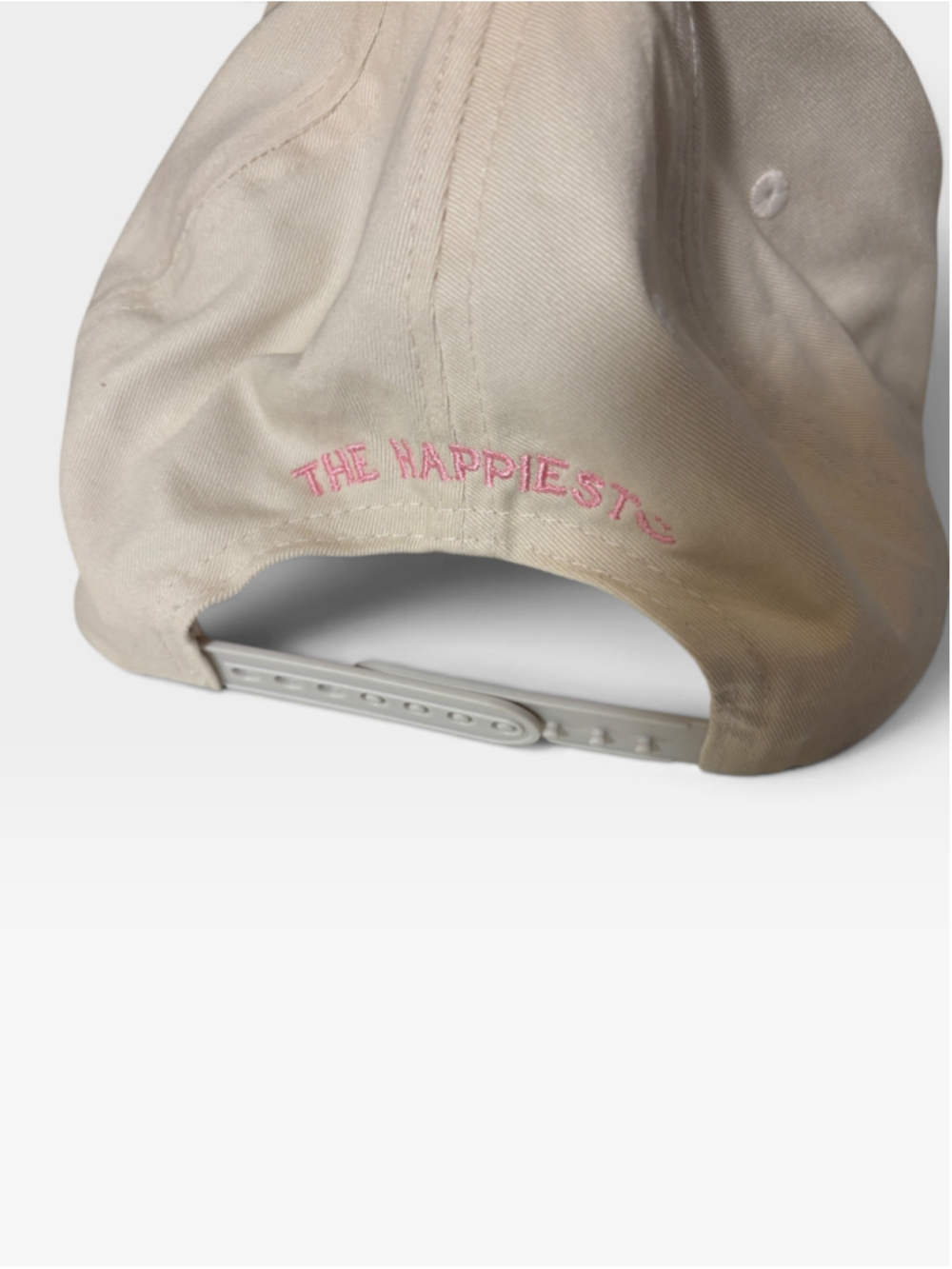 The Happiest "Not Flirting" Beige Hat w/Pink Bill - OS - Picture 2 of 3